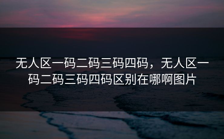 无人区一码二码三码四码，无人区一码二码三码四码区别在哪啊图片